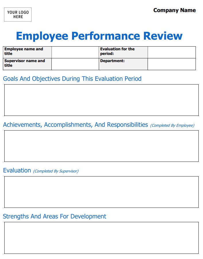 The Perfect Employee Evaluation Form Templates How To